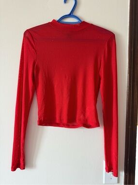 refuge Red Long-Sleeve Sparkle Tee